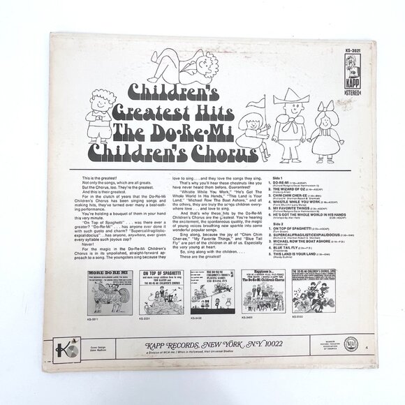 The Do Re Mi Children's Chorus Children's Greatest Hits Vintage Vinyl LP KS-3621 - Picture 2 of 7